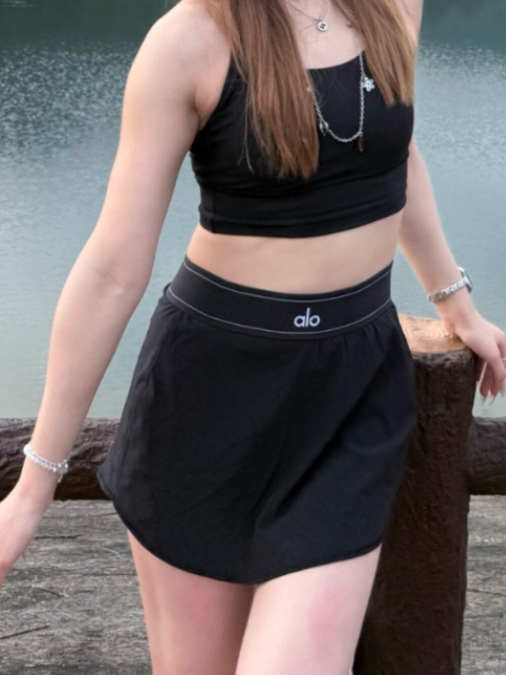 NWT🏷️ALO Yoga tennis skirt  classic black versatile style 🖤